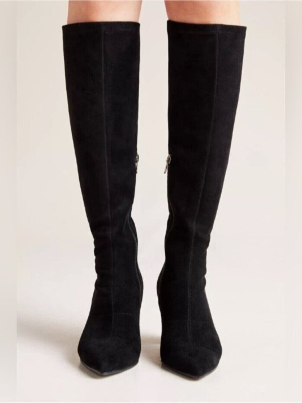 NWT US 10 -10.5/ EU 41W - Silent D KOMASS Knee-High Boots BLACK STRETCH (US$160)